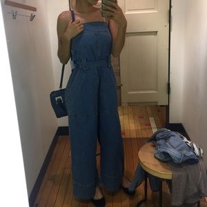 BDG Nika Strapless Denim Jumpsuit